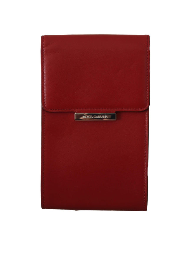 Dolce & Gabbana Red Leather Wallet Keyring Pouch Slot Pocket Wallet - Ellie Belle
