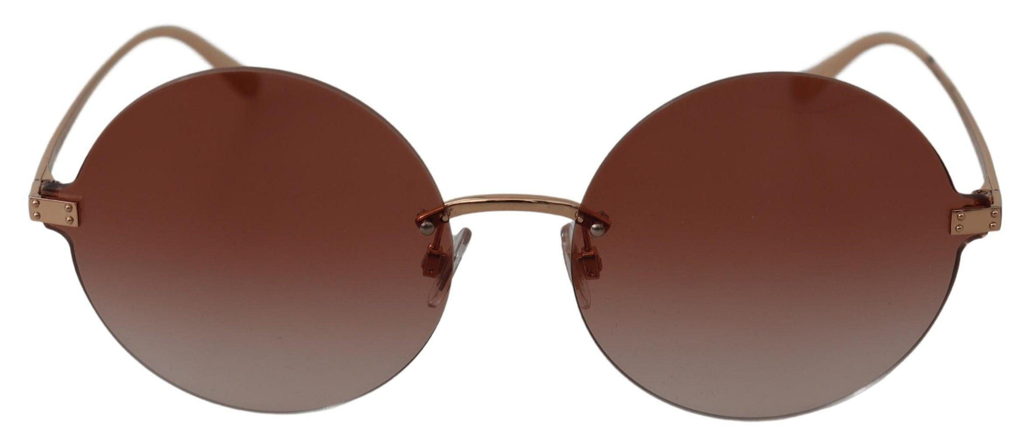 Dolce & Gabbana Red Lens Gold Metal Frame Round Women Eyewear Sunglasses - Ellie Belle