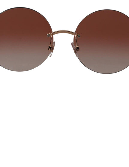 Dolce & Gabbana Red Lens Gold Metal Frame Round Women Eyewear Sunglasses - Ellie Belle