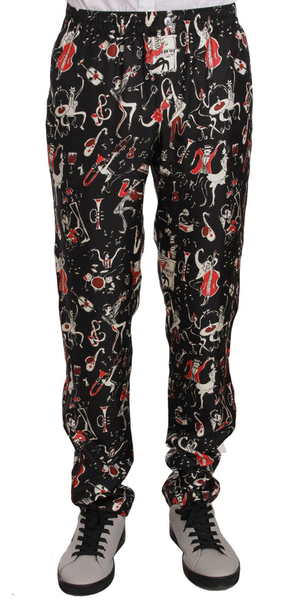 Dolce & Gabbana Red Musical Instrument Print Sleepwear Pants - Ellie Belle