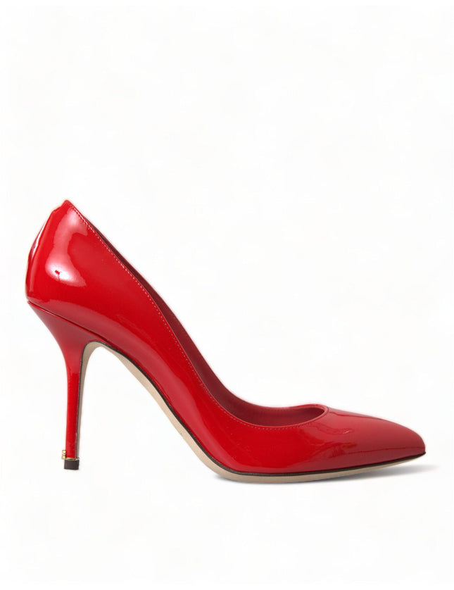 Dolce & Gabbana Red Patent Leather High Heels Pumps Shoes - Ellie Belle