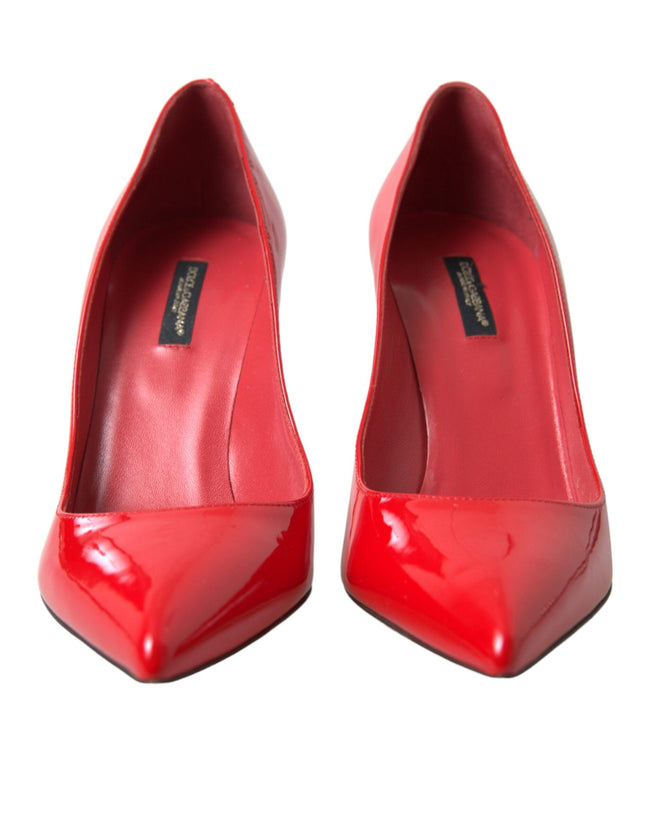 Dolce & Gabbana Red Patent Leather High Heels Pumps Shoes - Ellie Belle