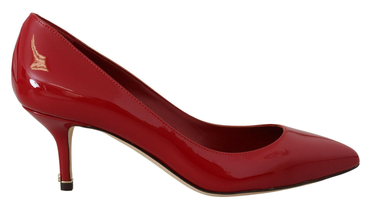 Dolce & Gabbana Red Patent Leather Kitten Heels Pumps Shoes - Ellie Belle