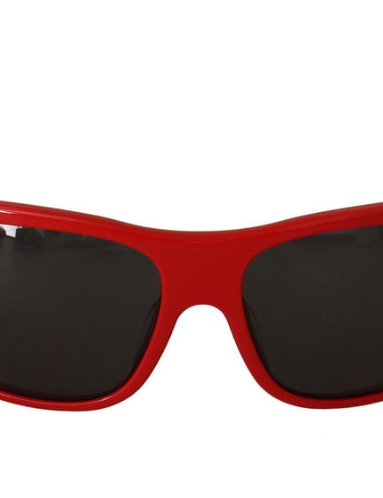 Dolce & Gabbana Red Plastic Swarovski Stones Gray Lens Sunglasses - Ellie Belle