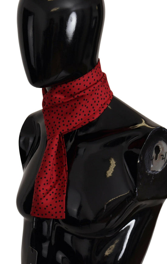 Dolce & Gabbana Red Polka Dot Silk Shawl Neck Wrap Scarf - Ellie Belle