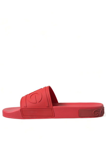Dolce & Gabbana Red Rubber Sandals Slippers Beachwear Shoes - Ellie Belle