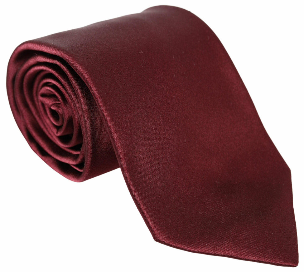 Dolce & Gabbana Red Satin Silk Classic Men Necktie Accessory Tie - Ellie Belle