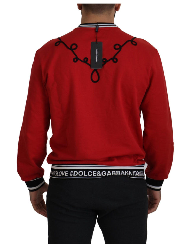 Dolce & Gabbana Red Sequined Love Cotton Pullover Sweater - Ellie Belle