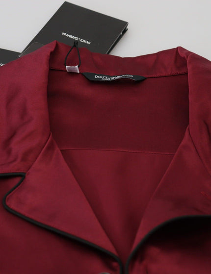 Dolce & Gabbana Red Silk Lounge Top Pajama Sleepwear Shirt - Ellie Belle