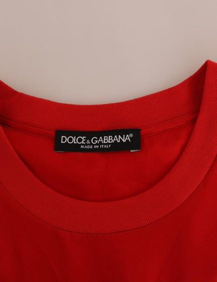 Dolce & Gabbana Red Silk Orange Vase Crystal Top - Ellie Belle