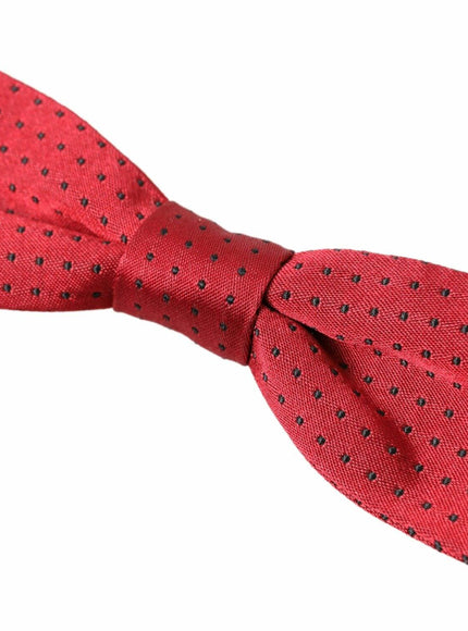 Dolce & Gabbana Red Silk Polka Dot Adjustable Neck Men Bow Tie - Ellie Belle