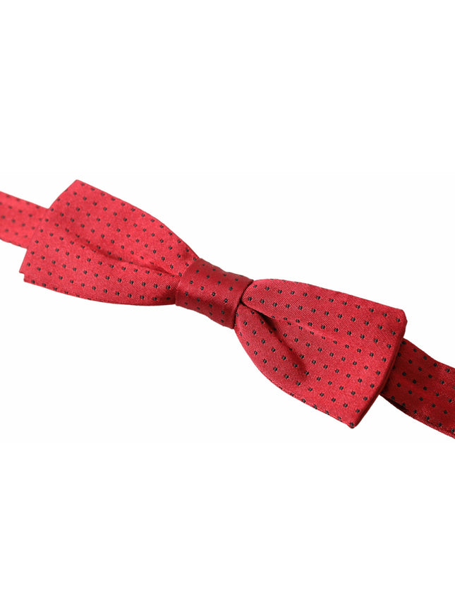 Dolce & Gabbana Red Silk Polka Dot Adjustable Neck Men Bow Tie - Ellie Belle