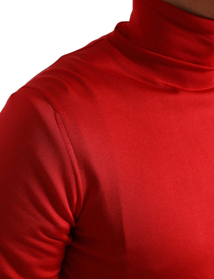 Dolce & Gabbana Red Silk Turtleneck Pullover Sweater - Ellie Belle