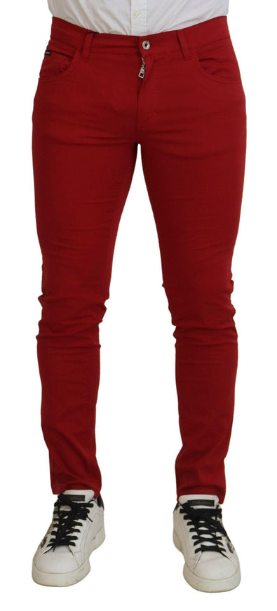 Dolce & Gabbana Red Skinny Cotton Stretch Denim Jeans - Ellie Belle