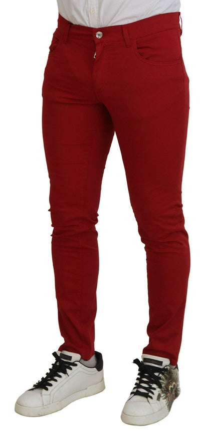 Dolce & Gabbana Red Skinny Cotton Stretch Denim Jeans - Ellie Belle