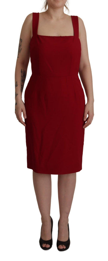 Dolce & Gabbana Red Sleeveless Sheath Viscose Dress - Ellie Belle