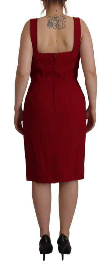 Dolce & Gabbana Red Sleeveless Sheath Viscose Dress - Ellie Belle