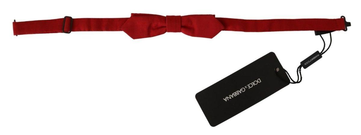 Dolce & Gabbana Red Slim Skinny Mens Necktie 100% Silk Bow Tie - Ellie Belle