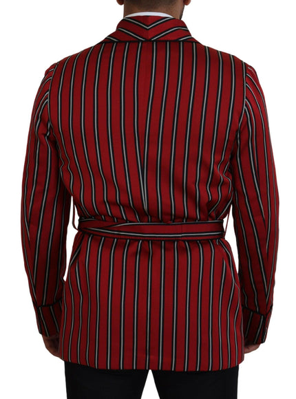 Dolce & Gabbana Red Striped Martini Printed Lining Robe - Ellie Belle