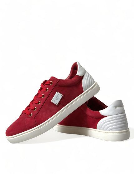 Dolce & Gabbana Red Suede Leather Men Low Top Sneakers Shoes - Ellie Belle