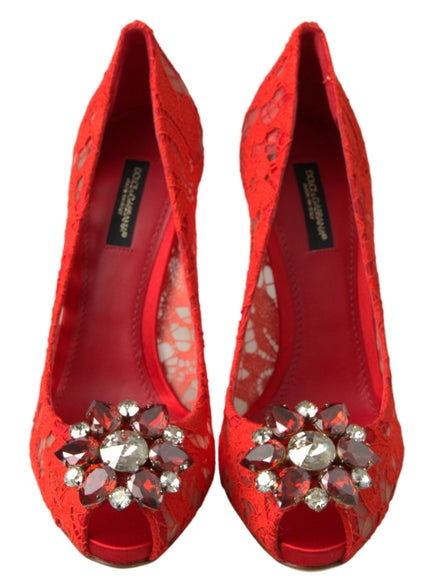 Dolce & Gabbana Taormina Lace Crystal Pumps