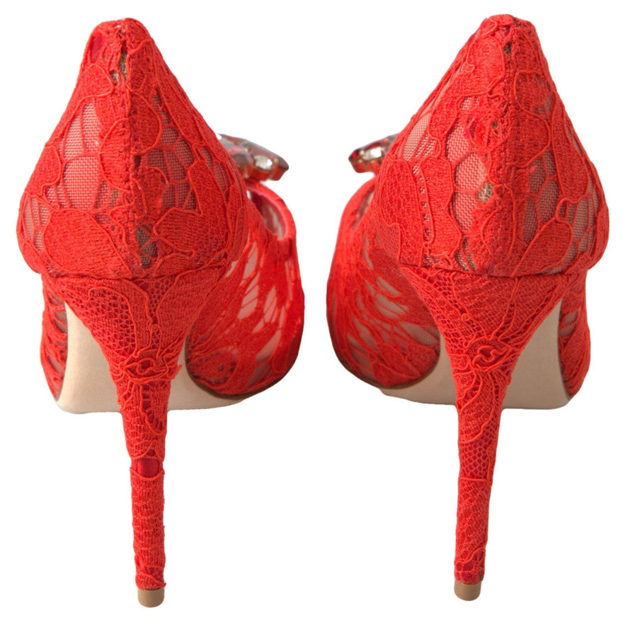 Dolce & Gabbana Taormina Lace Crystal Pumps