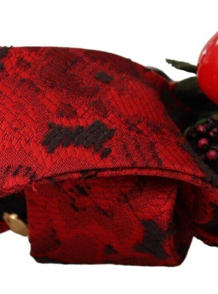 Dolce & Gabbana Red Tiara Berry Fruit Crystal Bow Hair Diadem Headband - Ellie Belle