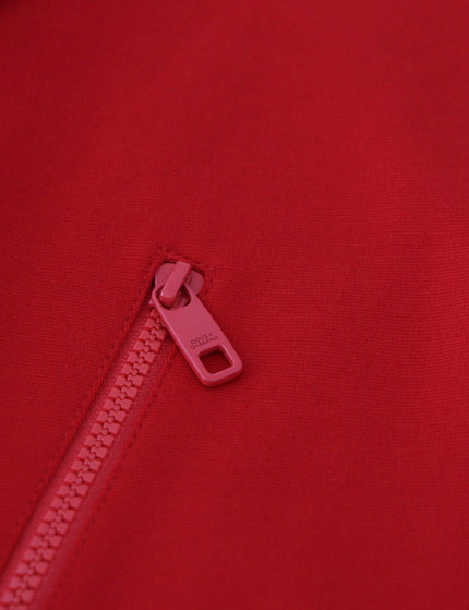 Dolce & Gabbana Red Viscose Full Zip DG Logo Blouson Sweater - Ellie Belle