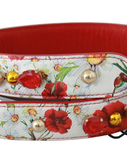 Dolce & Gabbana Red White Floral Handbag Accessory Shoulder Strap - Ellie Belle