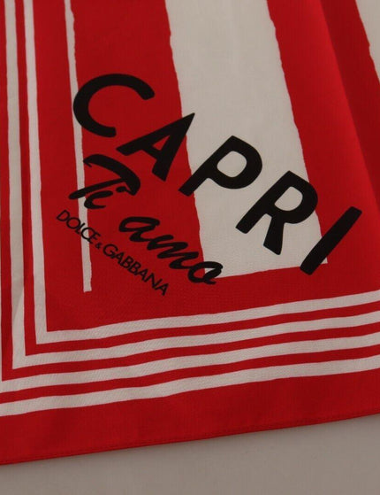 Dolce & Gabbana Red White Striped Capri Handkerchief Scarf - Ellie Belle