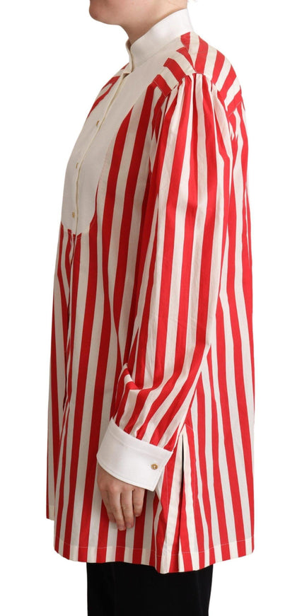 Dolce & Gabbana Red White Striped Long Sleeves Formal Shirt - Ellie Belle