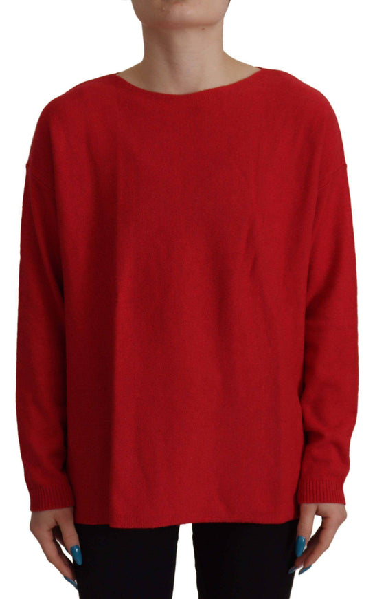 Dolce & Gabbana Red Wool Knit Round Neck Pullover Sweater - Ellie Belle