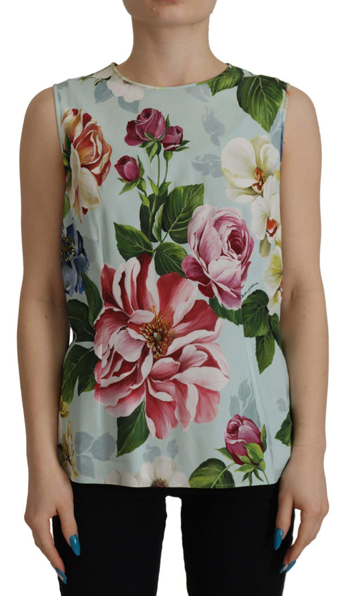 Dolce & Gabbana Rose Print Sleeveless Casual Tank Tropical Top - Ellie Belle