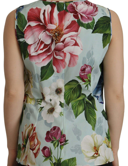 Dolce & Gabbana Rose Print Sleeveless Casual Tank Tropical Top - Ellie Belle