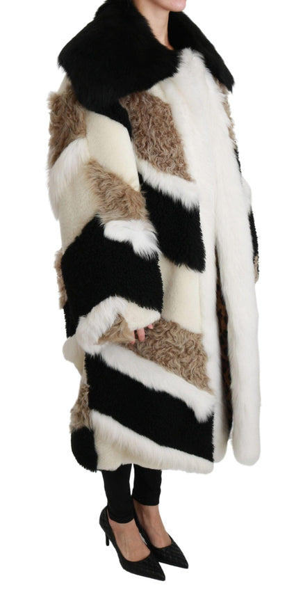 Dolce & Gabbana Sheep Fur Shearling Cape Jacket Coat