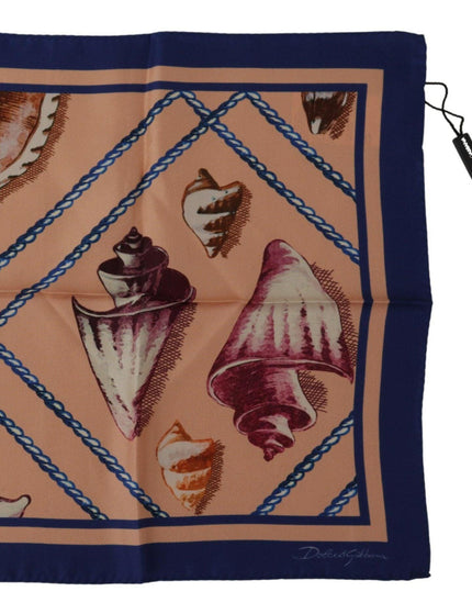 Dolce & Gabbana Silk Seashells Printed Square Handkerchief Scarf - Ellie Belle