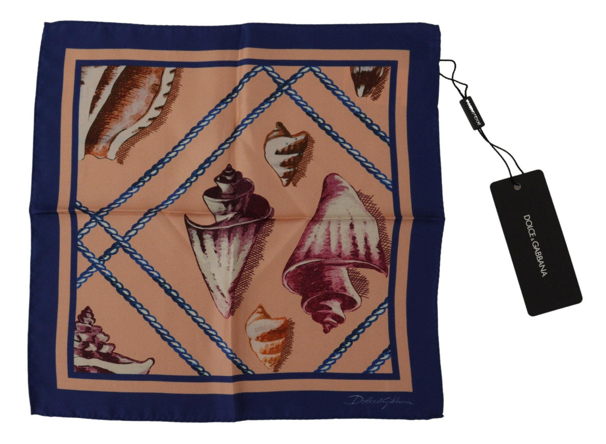 Dolce & Gabbana Silk Seashells Printed Square Handkerchief Scarf - Ellie Belle