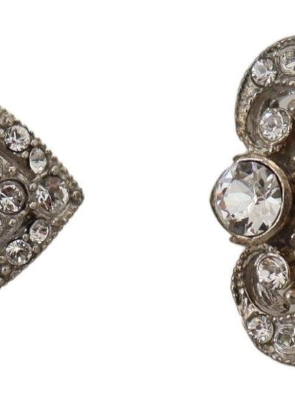 Dolce & Gabbana Silver Crystal Screw Back 925 Sterling Silver Earrings - Ellie Belle