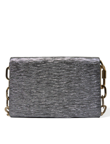 Dolce & Gabbana Silver DG Girls Swarovski Clutch Shoulder Chain Strap Bag - Ellie Belle