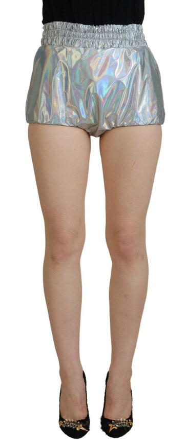 Dolce & Gabbana Silver Holographic High Waist Hot Pants Shorts - Ellie Belle