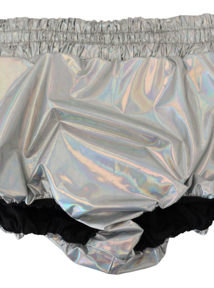 Dolce & Gabbana Silver Holographic High Waist Hot Pants Shorts - Ellie Belle