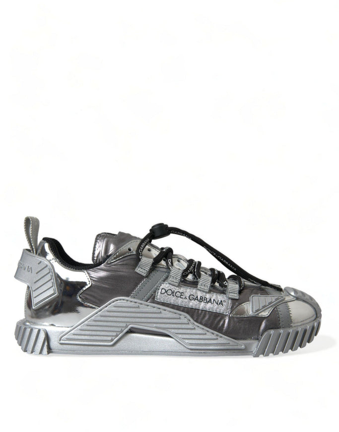 Dolce & Gabbana Silver Lace Up Low Top Men NS1 Sneakers Shoes - Ellie Belle