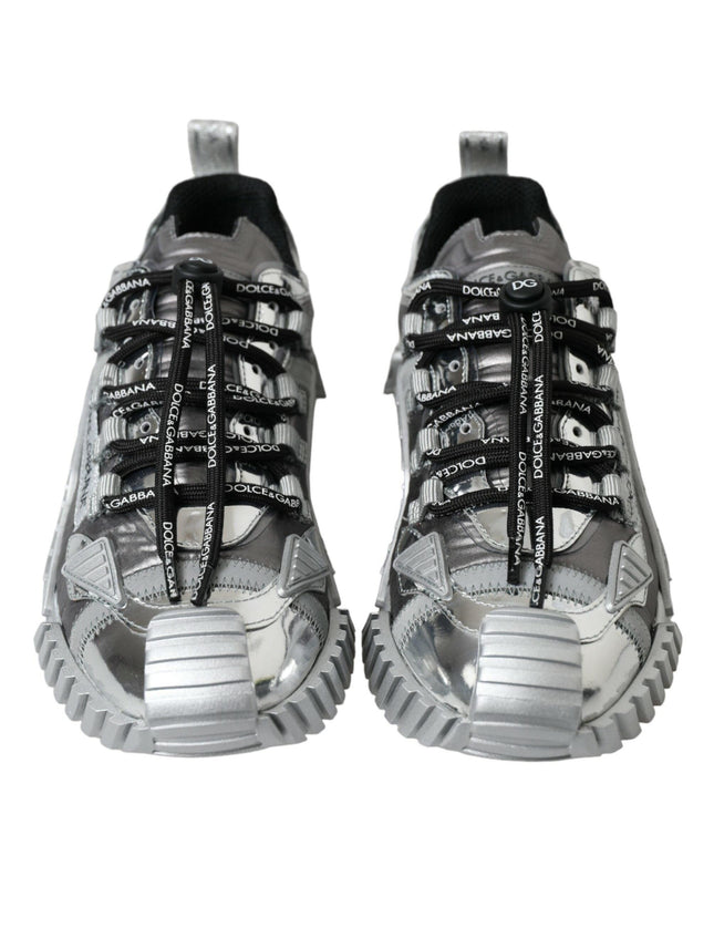Dolce & Gabbana Silver Lace Up Low Top Men NS1 Sneakers Shoes - Ellie Belle