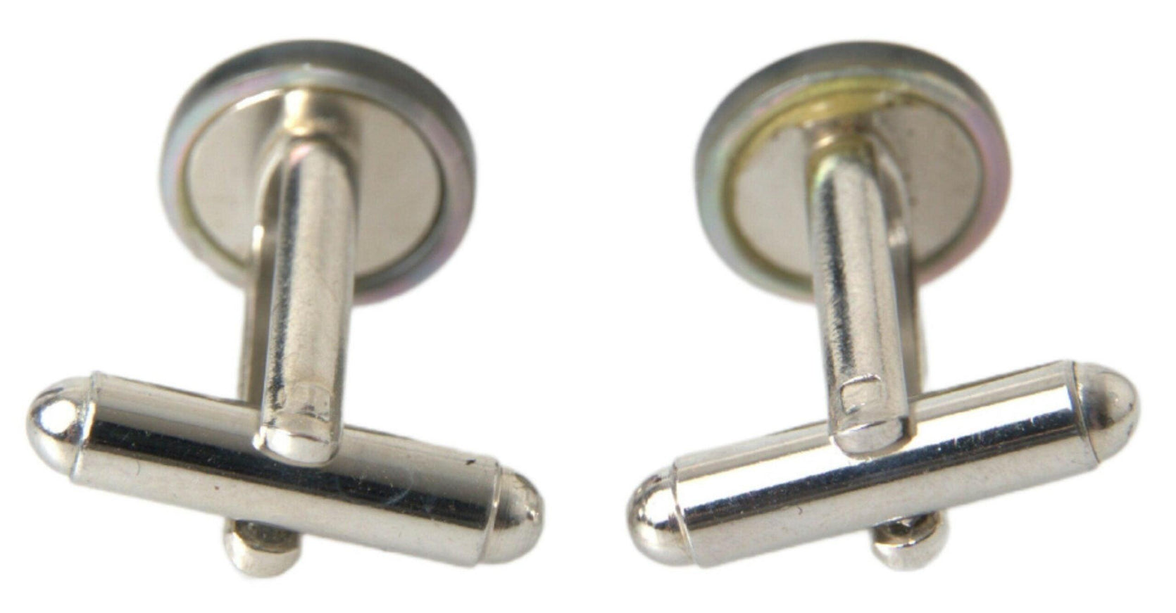 Dolce & Gabbana Silver Plated Brass Round Pin Men Accessory Cufflinks - Ellie Belle