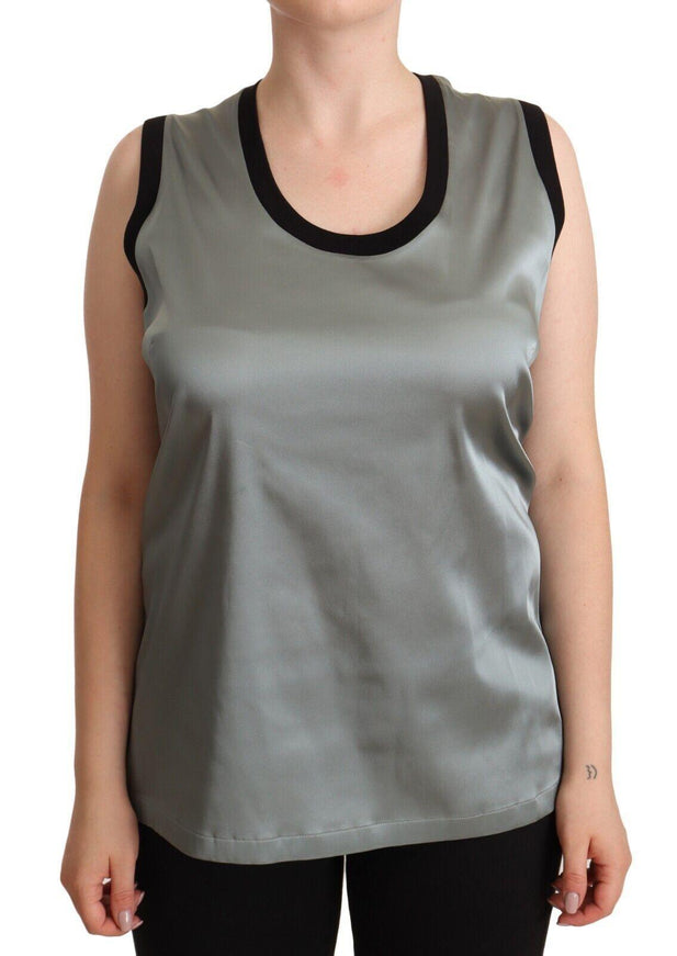 Dolce & Gabbana Silver Round Neck Sleeveless Casual Tank Top - Ellie Belle