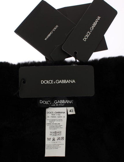 Dolce & Gabbana Silver Sequined Floral Weasel Fur Shoulder Scarf Wrap - Ellie Belle