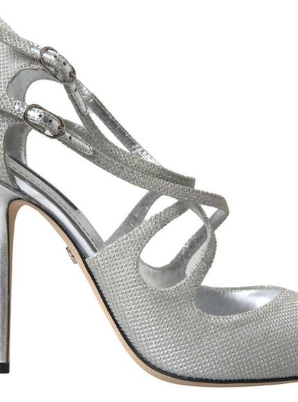 Dolce & Gabbana Silver Shimmers Sandals Heel Pumps Shoes