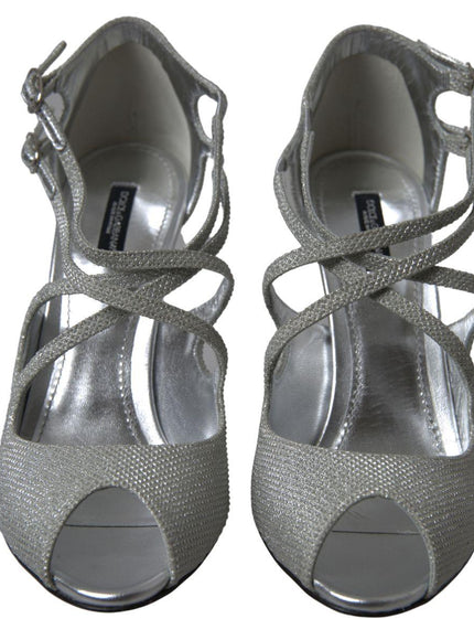 Dolce & Gabbana Silver Shimmers Sandals Heel Pumps Shoes