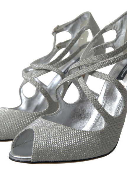 Dolce & Gabbana Silver Shimmers Sandals Heel Pumps Shoes
