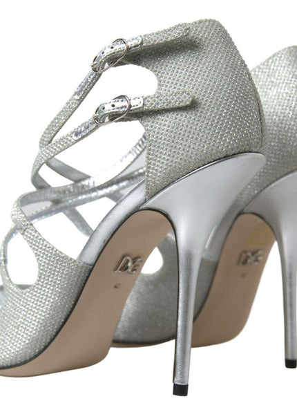 Dolce & Gabbana Silver Shimmers Sandals Heel Pumps Shoes